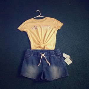 Yellow Hollister shirt and Blue Active USA Bottoms